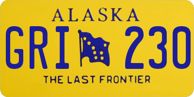 AK license plate GRI230