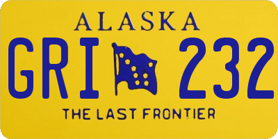 AK license plate GRI232