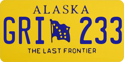 AK license plate GRI233