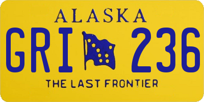 AK license plate GRI236