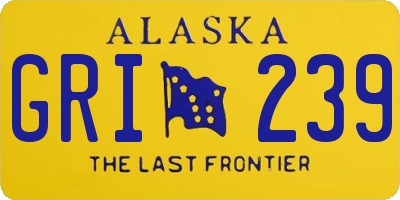 AK license plate GRI239