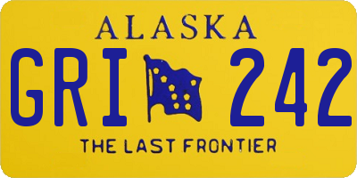 AK license plate GRI242