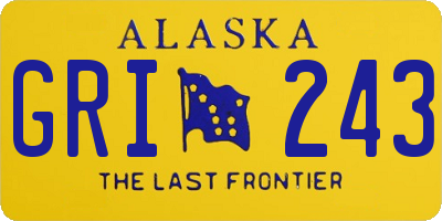 AK license plate GRI243