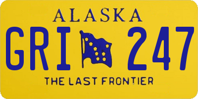 AK license plate GRI247