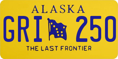 AK license plate GRI250