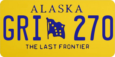 AK license plate GRI270