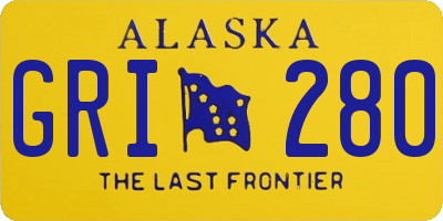 AK license plate GRI280