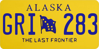 AK license plate GRI283