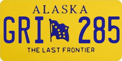 AK license plate GRI285