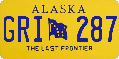 AK license plate GRI287