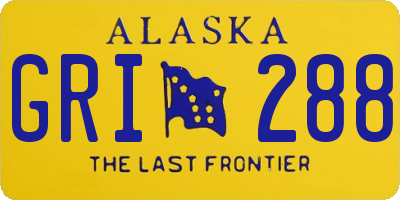 AK license plate GRI288