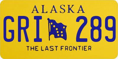 AK license plate GRI289