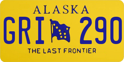 AK license plate GRI290