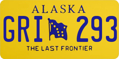 AK license plate GRI293