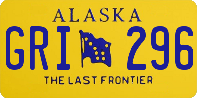 AK license plate GRI296