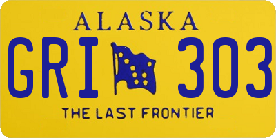 AK license plate GRI303