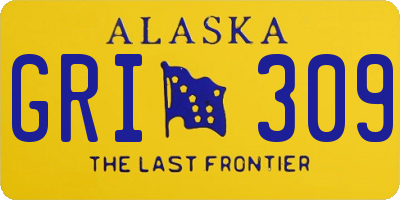 AK license plate GRI309