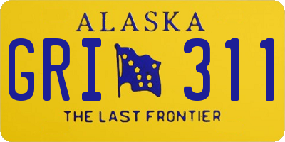 AK license plate GRI311