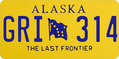 AK license plate GRI314