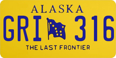 AK license plate GRI316