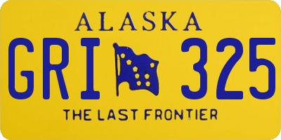 AK license plate GRI325