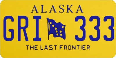 AK license plate GRI333