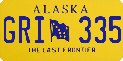 AK license plate GRI335