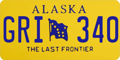 AK license plate GRI340