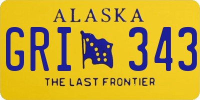 AK license plate GRI343