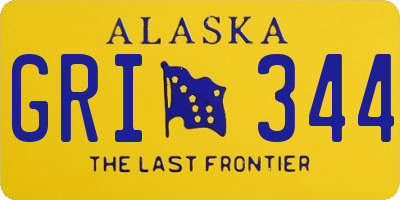 AK license plate GRI344