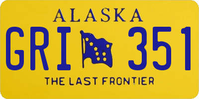 AK license plate GRI351