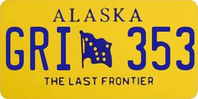 AK license plate GRI353