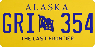 AK license plate GRI354