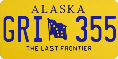 AK license plate GRI355