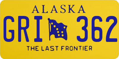 AK license plate GRI362
