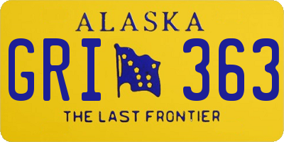 AK license plate GRI363