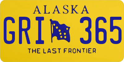 AK license plate GRI365