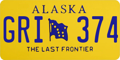 AK license plate GRI374