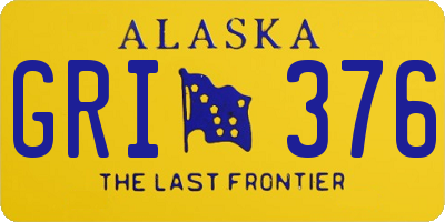 AK license plate GRI376