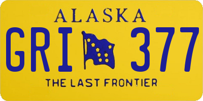 AK license plate GRI377