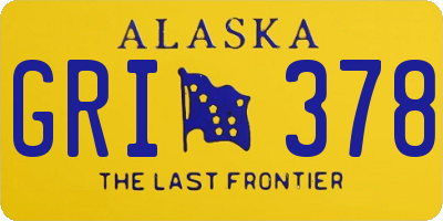 AK license plate GRI378