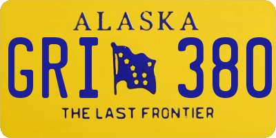 AK license plate GRI380