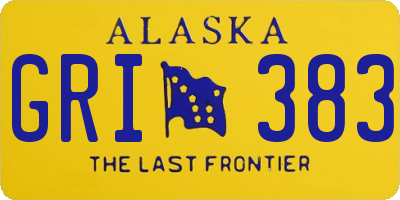 AK license plate GRI383