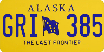 AK license plate GRI385