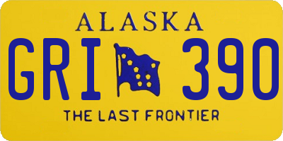 AK license plate GRI390