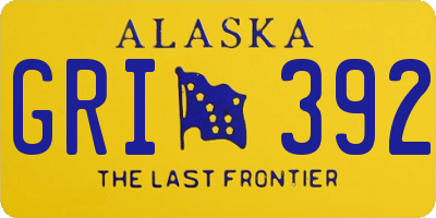 AK license plate GRI392