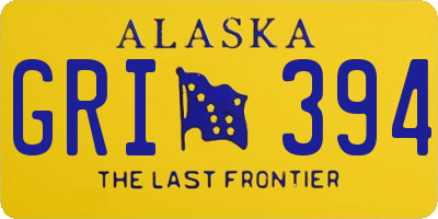 AK license plate GRI394