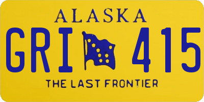 AK license plate GRI415