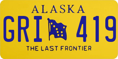 AK license plate GRI419