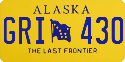 AK license plate GRI430